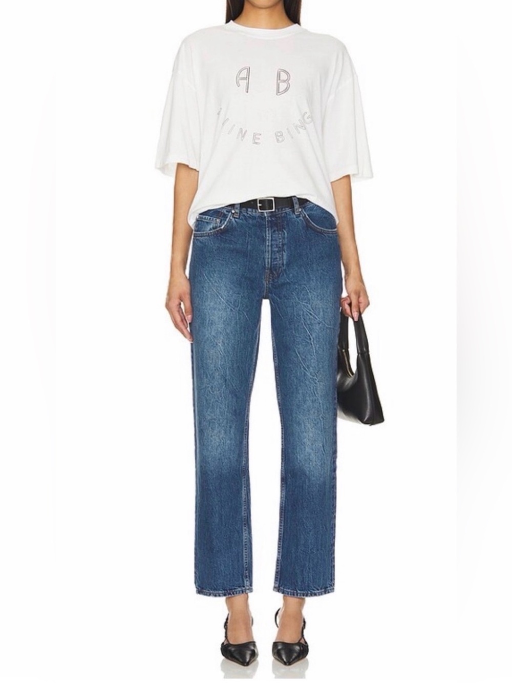 Anine Bing Straight Leg Benson Blue Jeans New! Size 26 $250